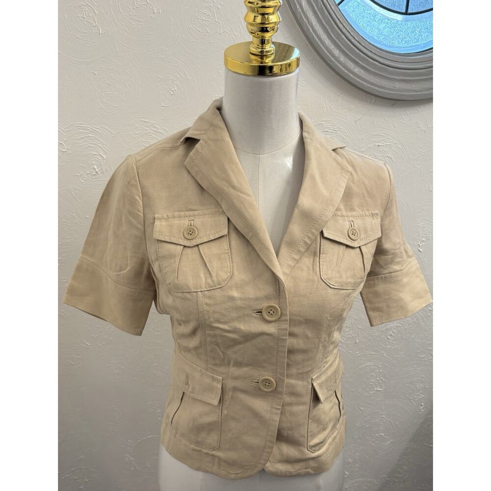 Banana Republic Women’s Beige Blazer Jacket Linen/Silk Size 0 Safari
